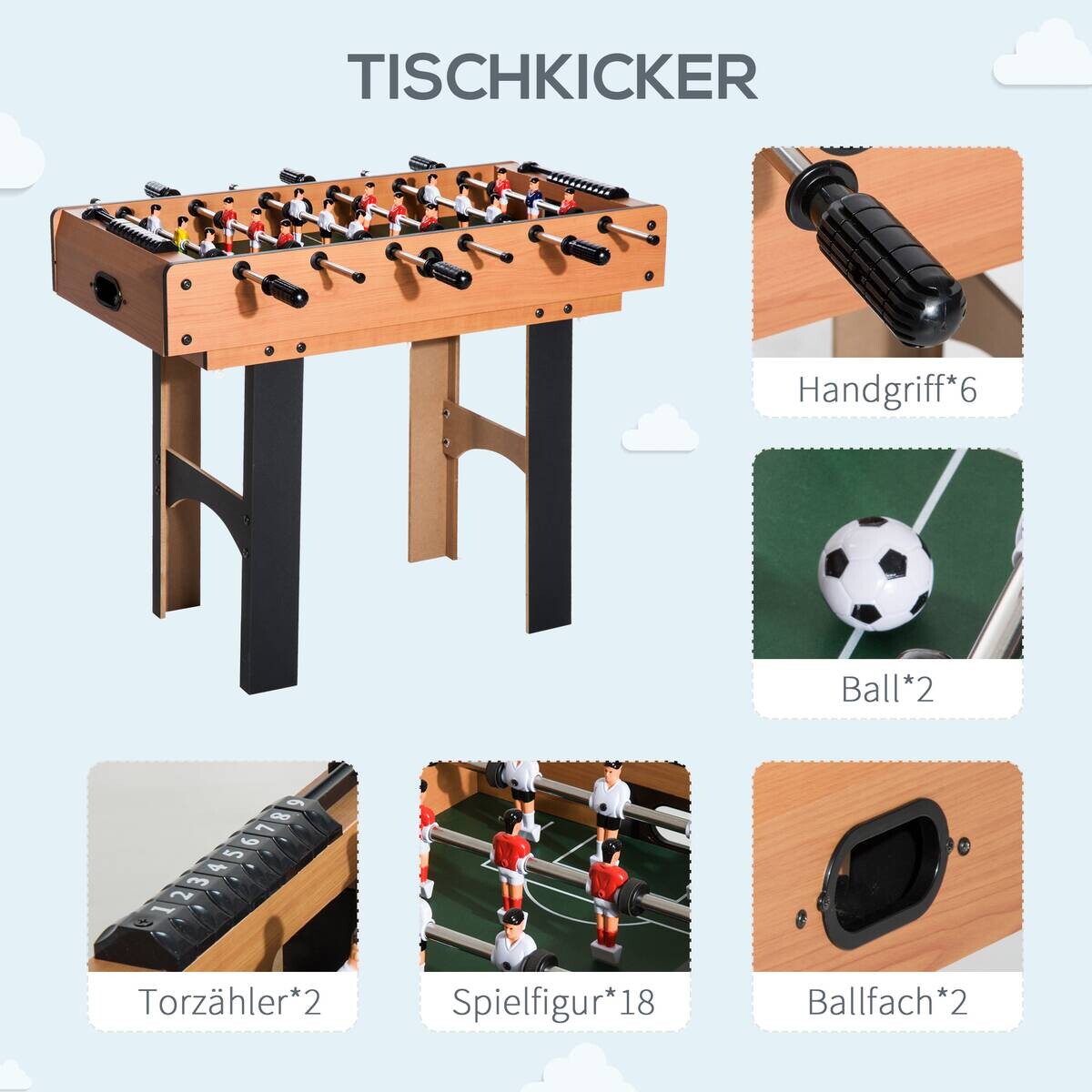 HOMCOM Multispieltisch schwarz MDF B/H/L: ca. 43x73x87 cm