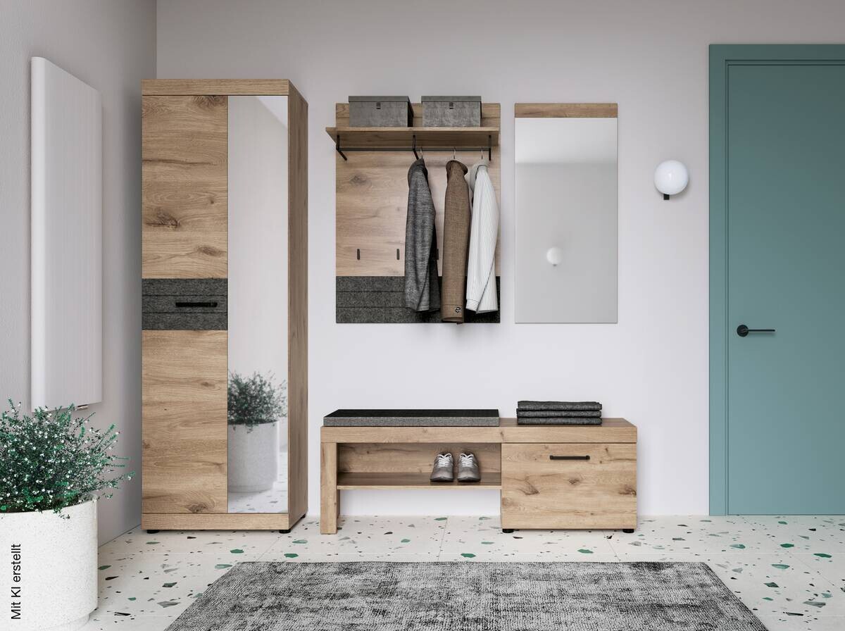 Sitzbank Roxy Eiche Viking Nachbildung B/H/T: ca. 139x52x38 cm