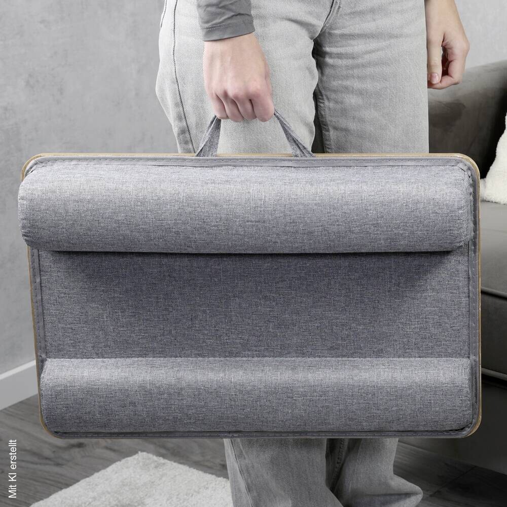 Kesper Laptop-Tablett grau MDF B/H/L: ca. 35,5x9,5x54,5 cm