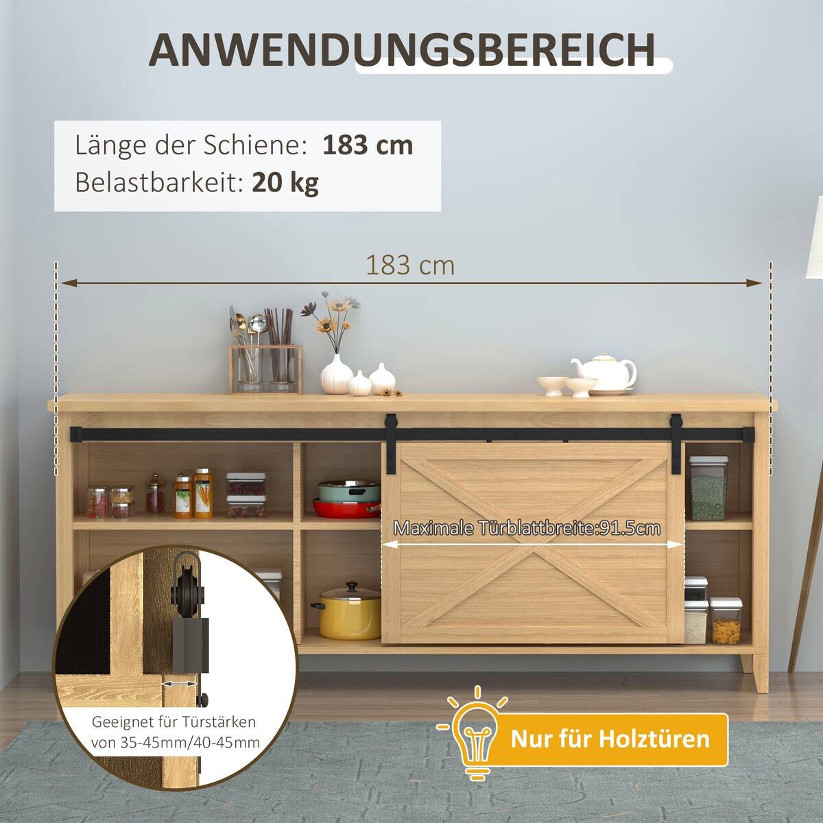 HOMCOM Schiebetor 6 tlg.
