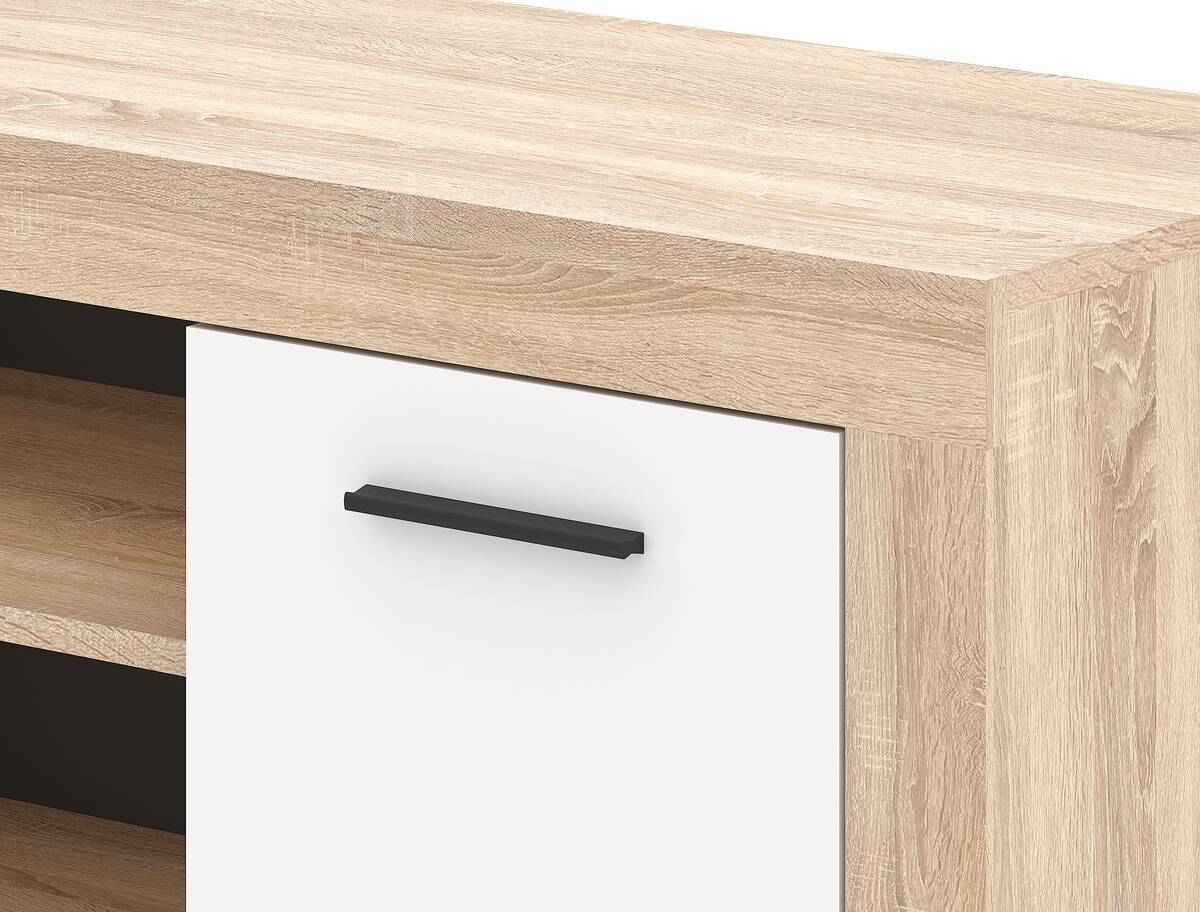 TV-Lowboard LUNA 2D Eiche Sonoma Nachbildung weiß matt B/H/T: ca. 140x40x40 cm