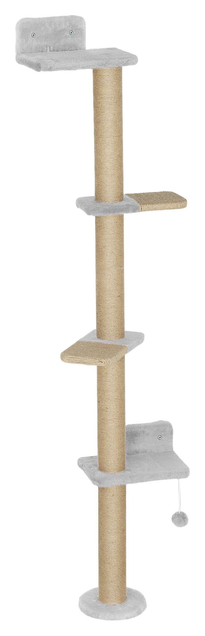 PawHut Kratzbaum hellgrau Spanplatte B/H/L: ca. 21x180x48 cm