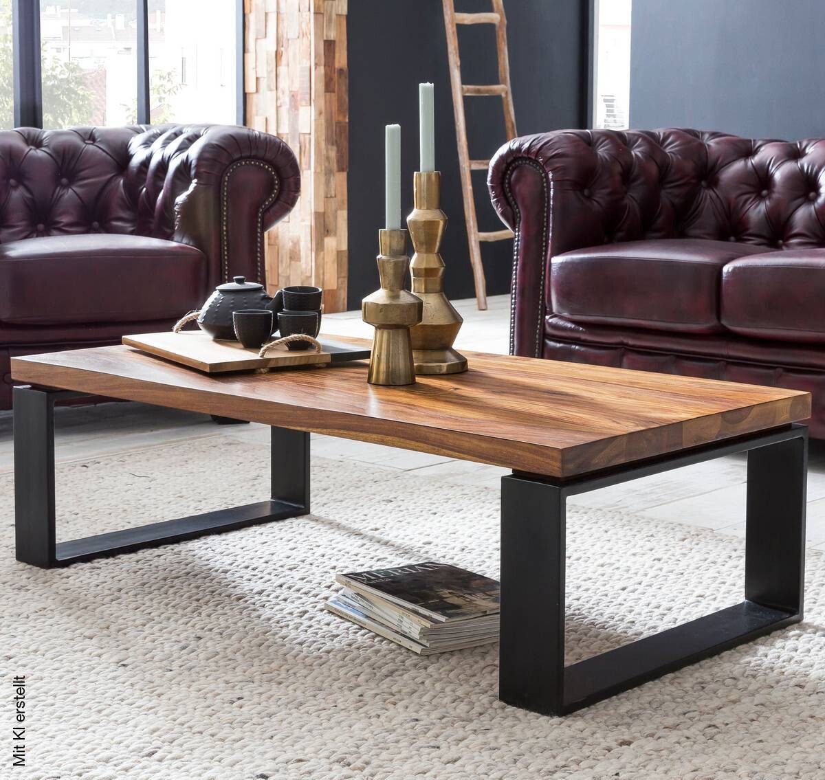 Couchtisch braun B/H/T: ca. 115x35x60 cm