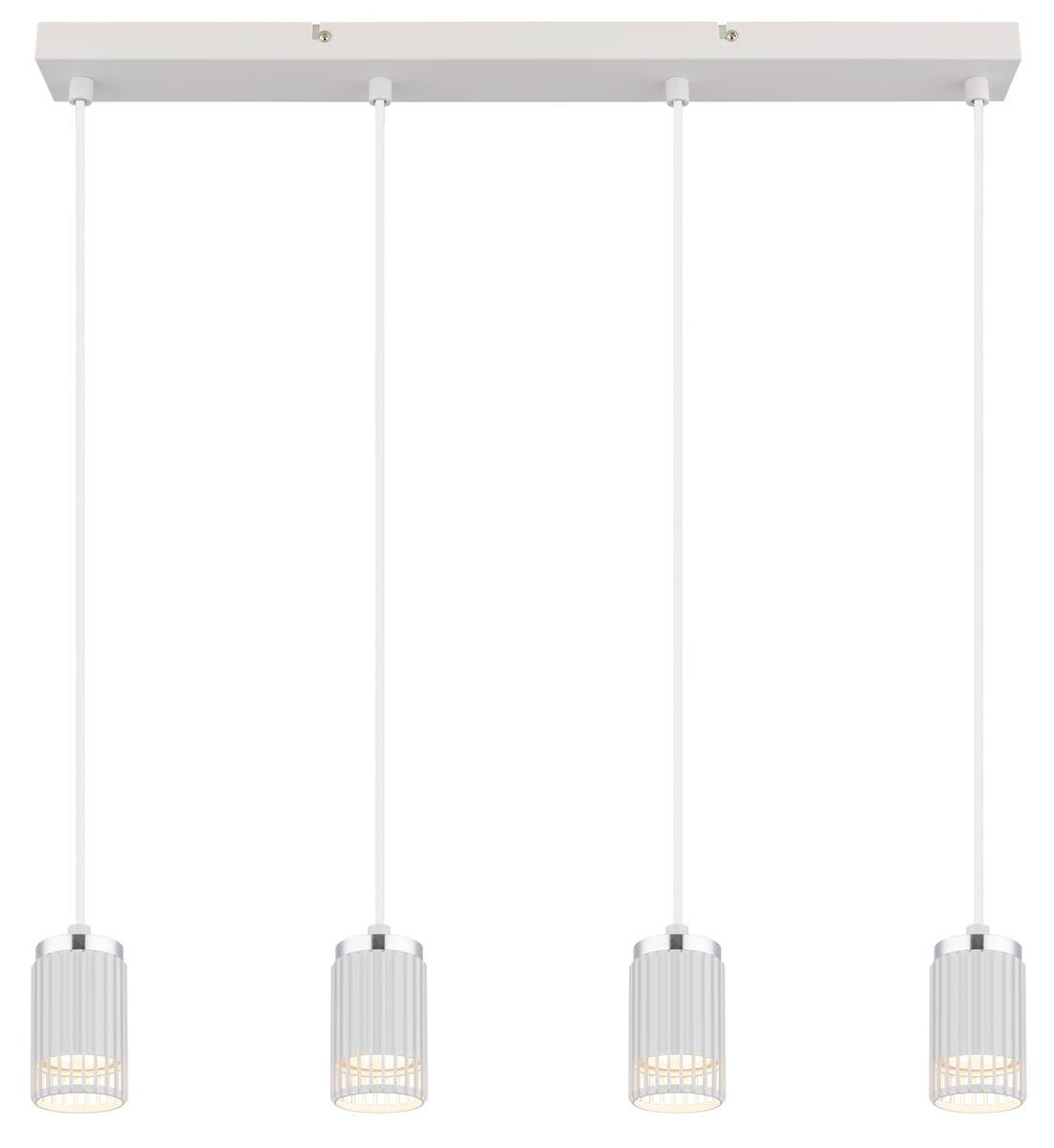 GLOBO Pendelleuchte weiß Aluminium Metall B/H/T/L: ca. 6x115,5x60x60 cm GU10 4 Brennstellen