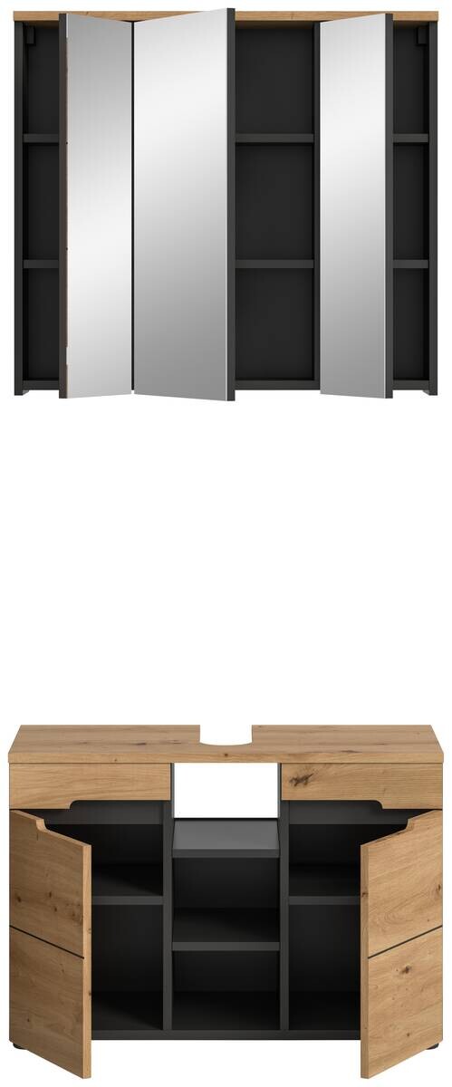 Badezimmer-Set Canu Basalt Eiche Artisan Nachbildung B/H/T: ca. 80x193x34 cm