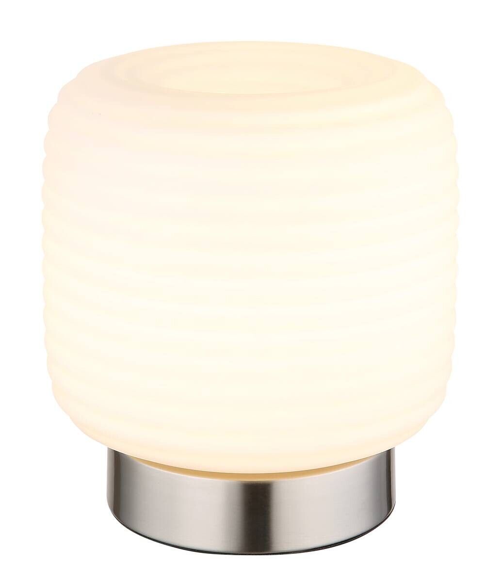 GLOBO Tischleuchte schwarz Opal nickel matt Metall Glas H/D: ca. 21,5x20 cm 1 Brennstellen