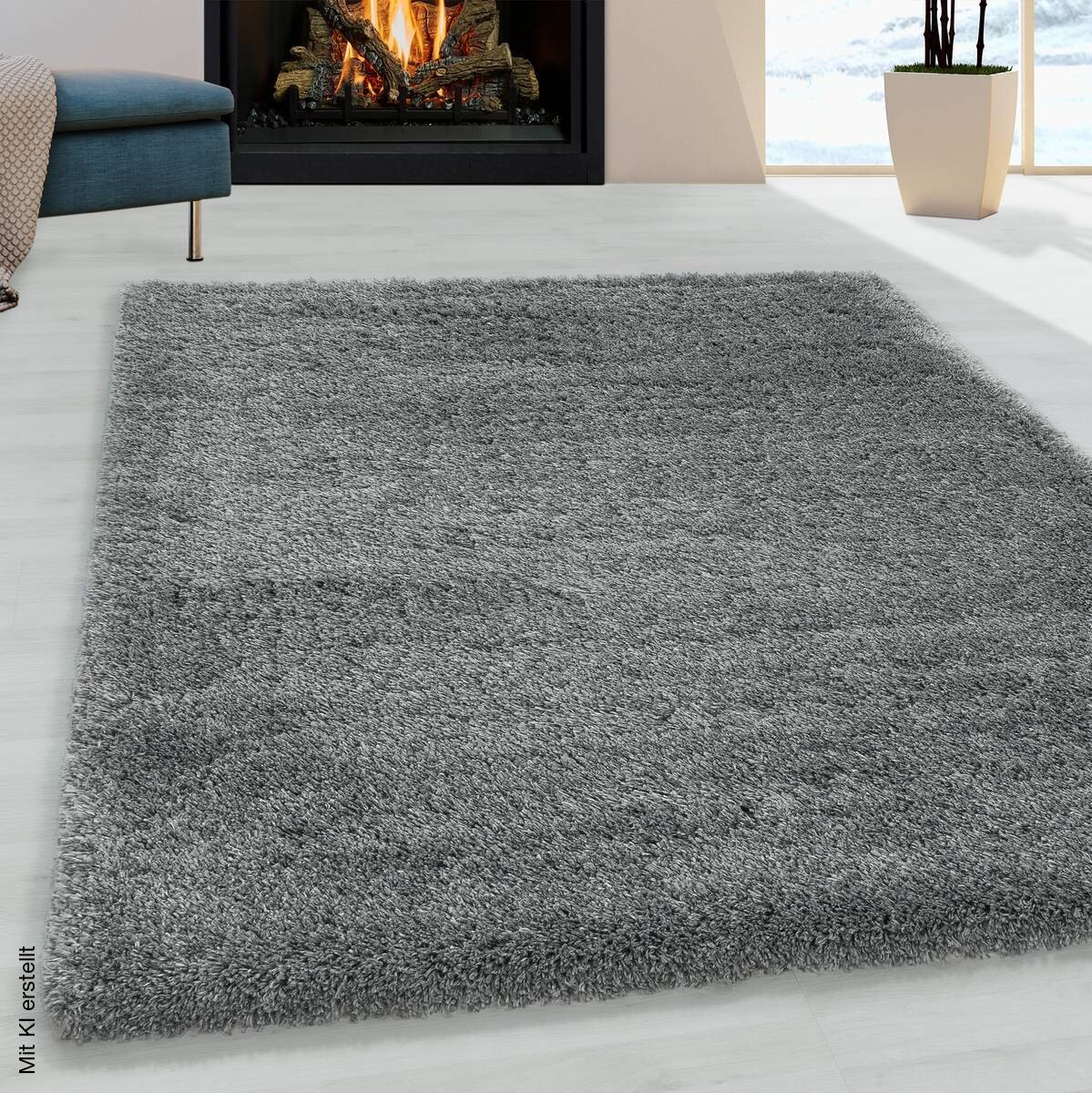 Ayyildiz Teppich FLUFFY hellgrau B/L: ca. 160x230 cm