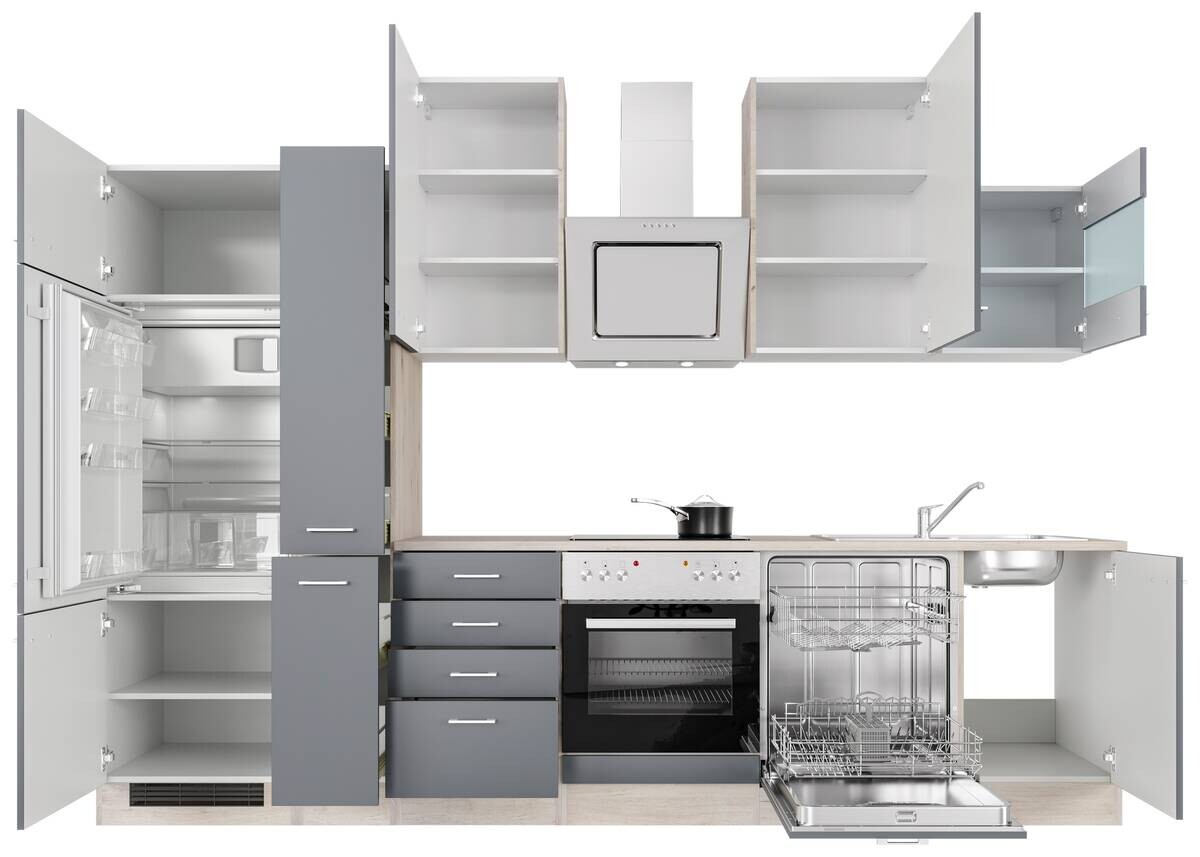 Flex-Well Küchenblock Morena Basalt matt B/H/T: ca. 310x234x60 cm