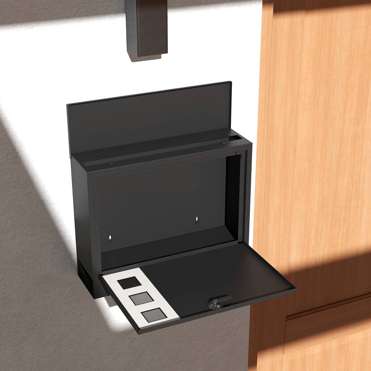 HOMCOM Briefkasten schwarz B/H/L: ca. 11,5x36,5x29 cm