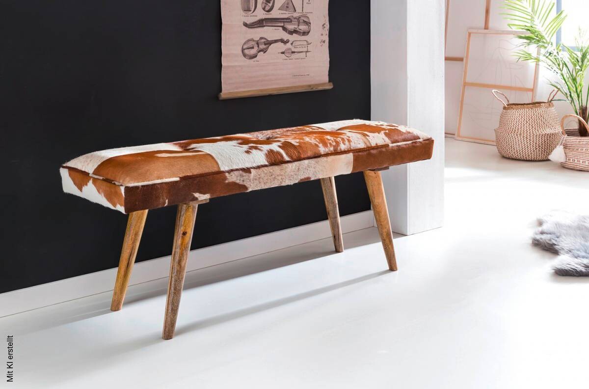 Wohnling Sitzbank natur Echtholz B/H/T: ca. 120x52x40 cm