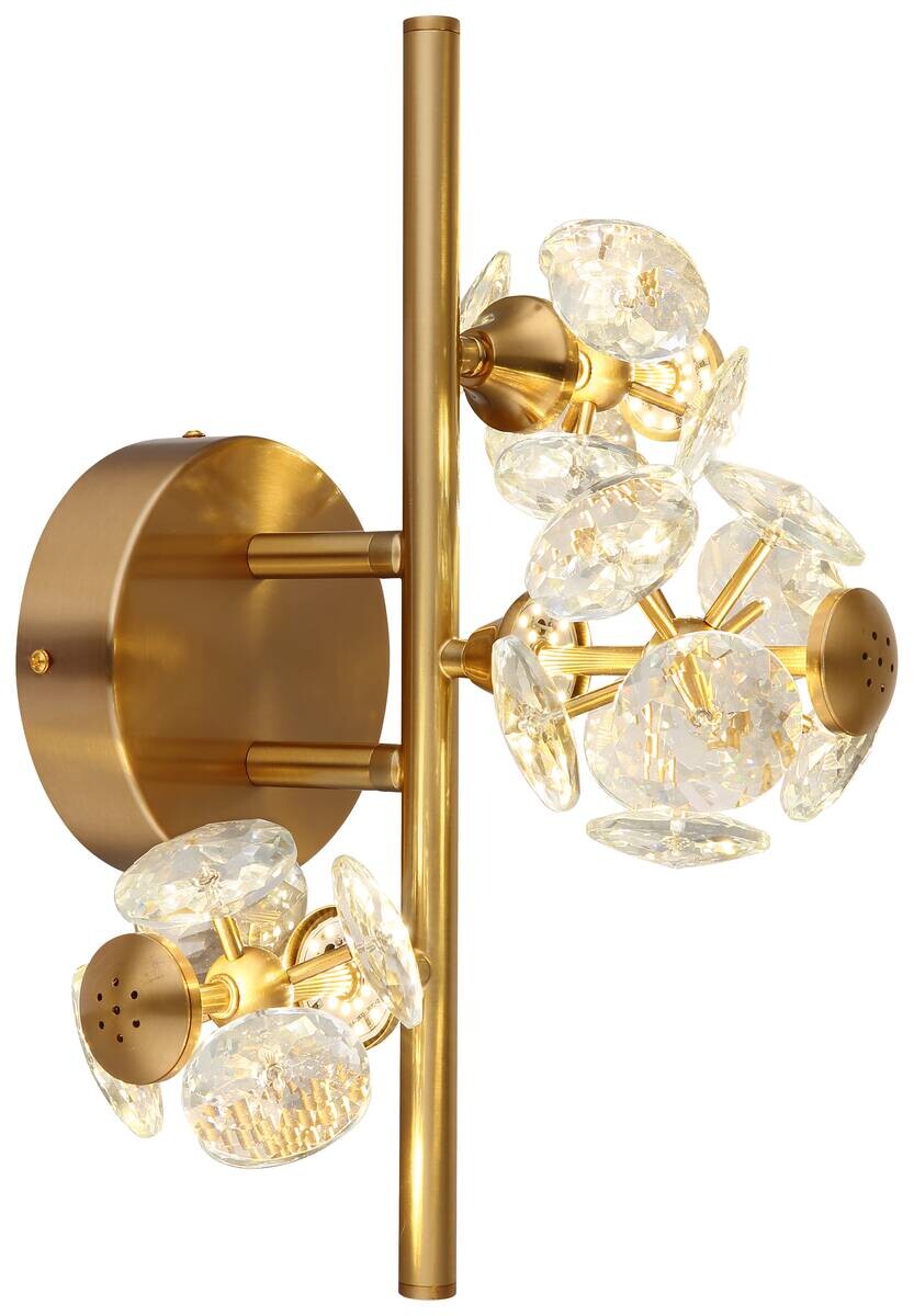 GLOBO Wandleuchte gold klar Metall B/H/T/L: ca. 33x27x41x41 cm 1 Brennstellen