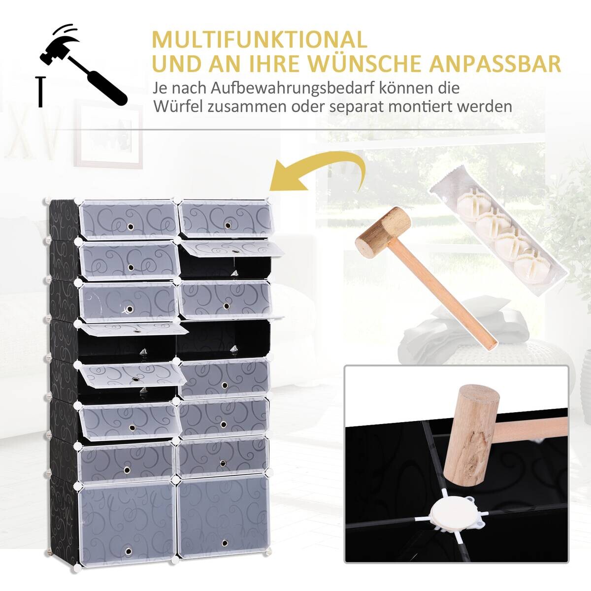 HOMCOM Schuhregal schwarz Metall B/H/L: ca. 37x95x160 cm