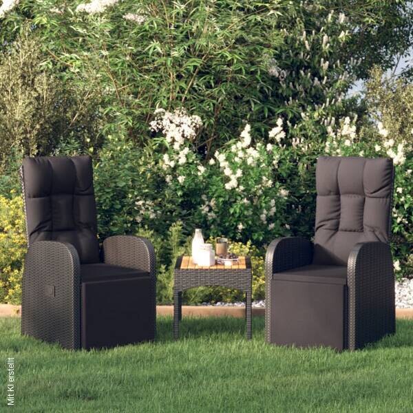 vidaXL Gartensessel schwarz Polyester B/H/L: ca. 69x106x57 cm