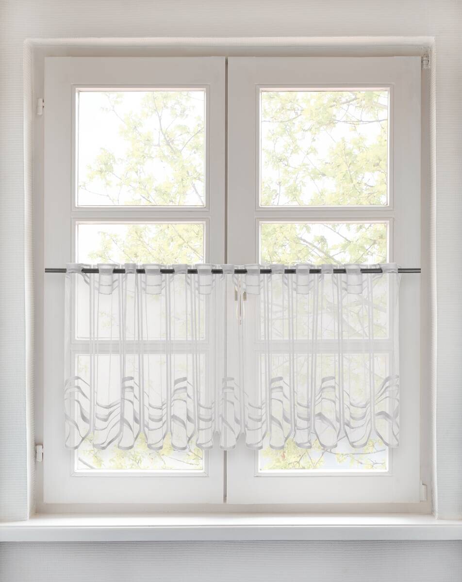 POCOline Scheibengardine Welden weiß B/L: ca. 200x45 cm