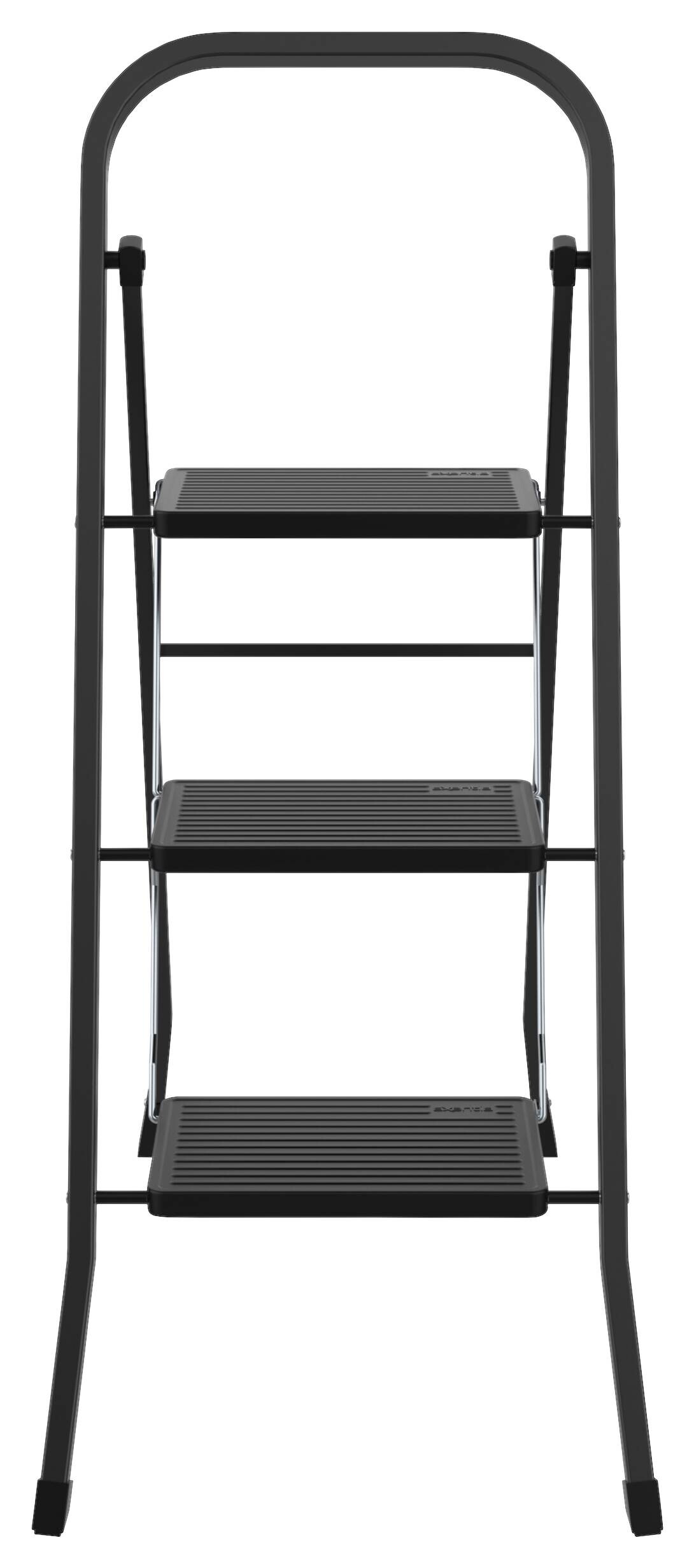 Axentia Klapptritt schwarz Stahl B/H/L: ca. 70x104x47 cm