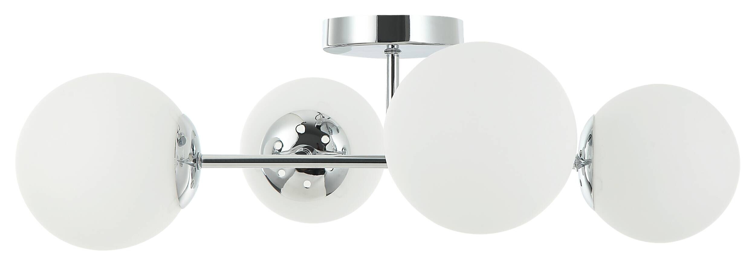 Lamkur Kronleuchter Maddie Chrom Stahl Glas B/H/L: ca. 19x44x61 cm E14 4 Brennstellen