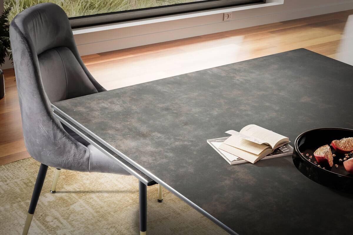 Esstisch schwarz Marmor Optik B/H/T: ca. 180x78x95 cm