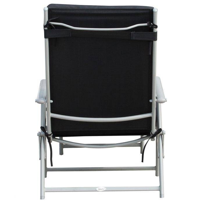 Outsunny Sonnenliege schwarz Metall B/H/L: ca. 64x101x180 cm