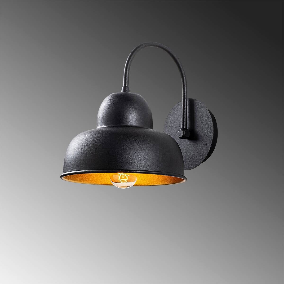 Opviq Wandleuchte Berceste schwarz Metall B/H/T/L: ca. 20x24x27x20 cm E27 1 Brennstellen