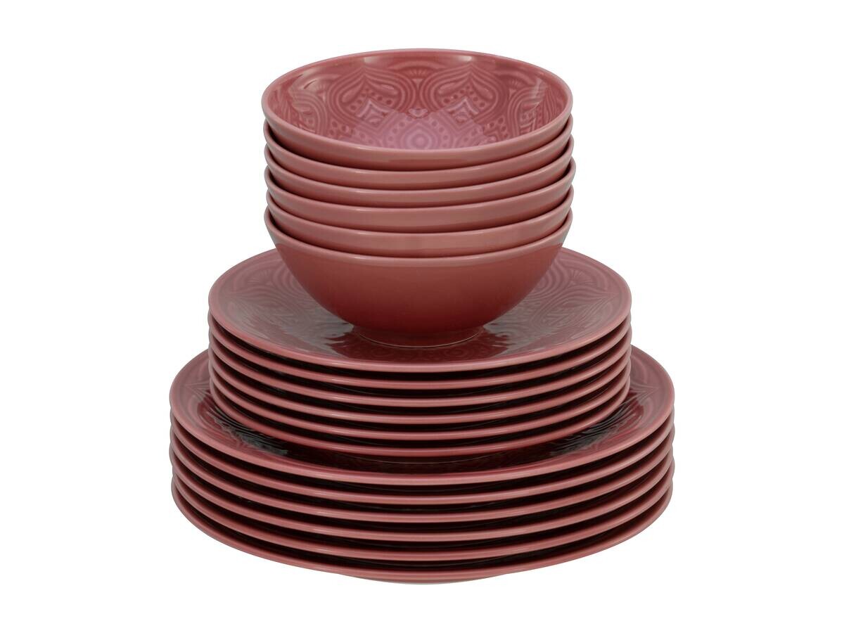 CreaTable Tafelservice Orient Mandala rot Porzellan 18 tlg.