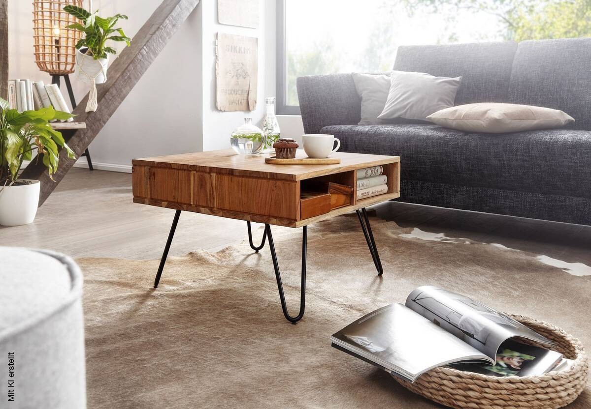 Couchtisch braun B/H/T: ca. 60x40x60 cm