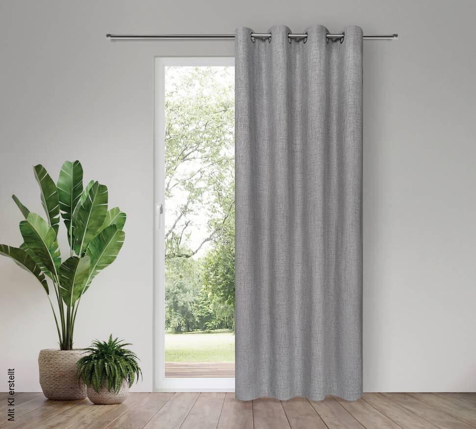 Happy Home Verdunklungsvorhang grau 100% Polyester B/L: ca. 140x245 cm