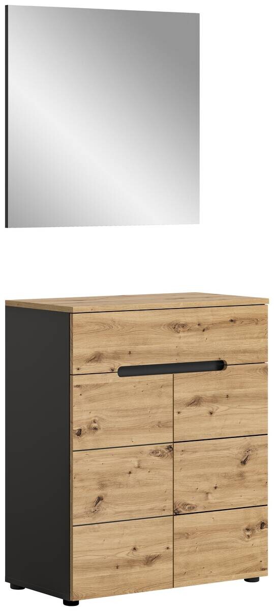 Garderobe CANU edles Basaltgrau Nachbildung Eiche Artisan Nachbildung B/H/T: ca. 80x190x37 cm