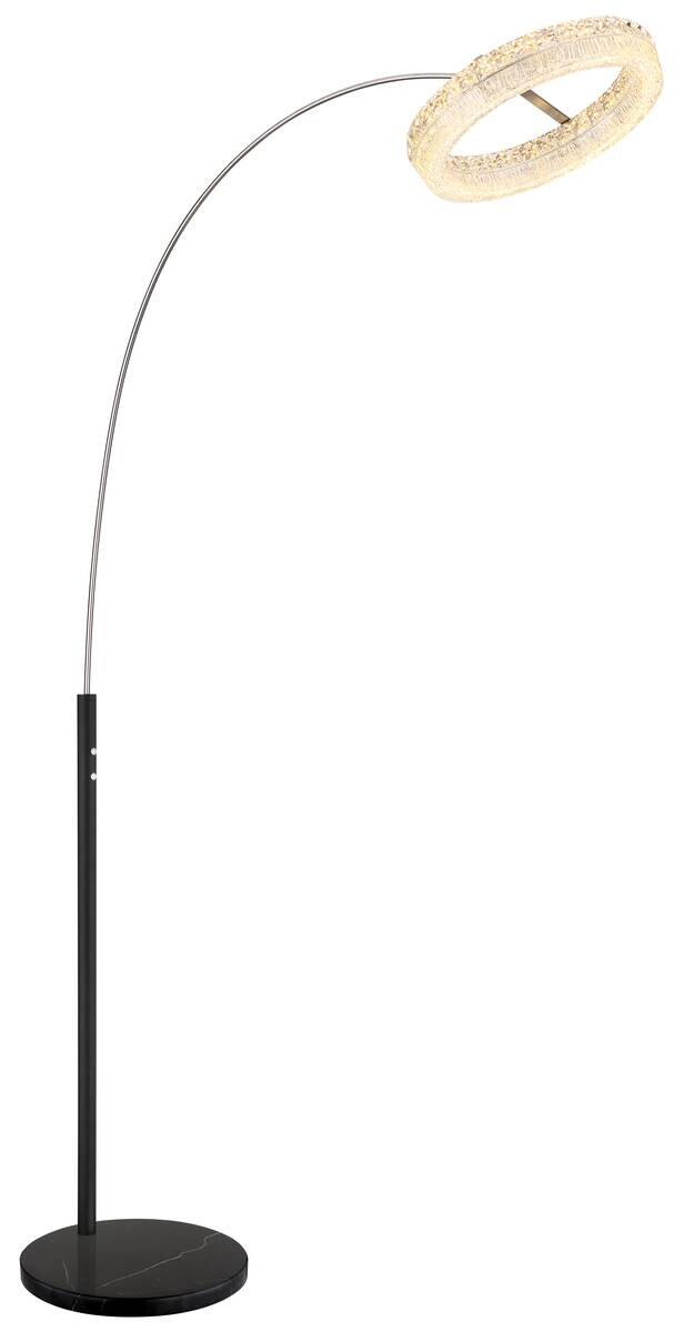 GLOBO Stehlampe klar schwarz Glas Metall Acryl B/H/L: ca. 40x190x92,5 cm 1 Brennstellen
