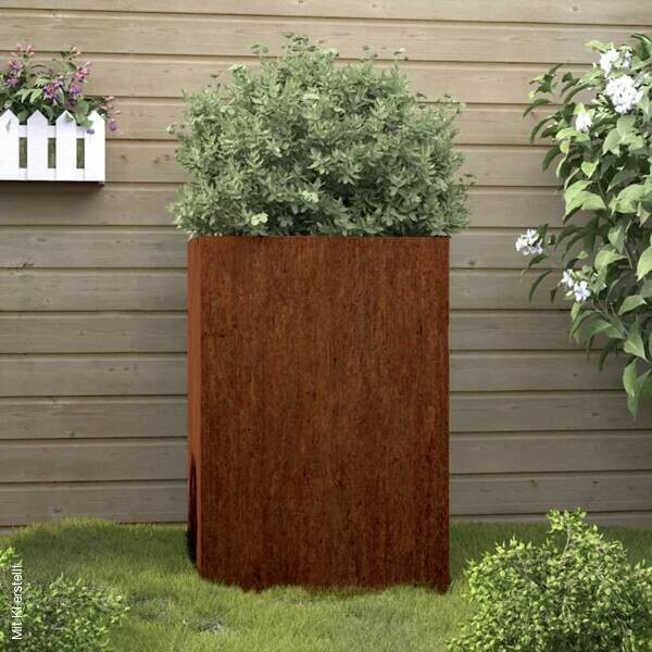 vidaXL Pflanzkübel braun Stahl B/H/L: ca. 38x75x42 cm