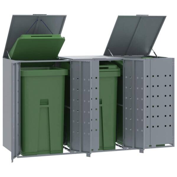vidaXL Mülltonnenbox grau B/H/T: ca. 207x117x79 cm