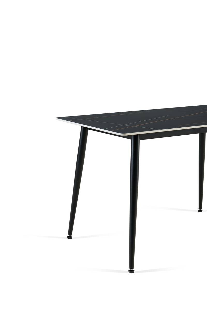 Tischgruppe Alicante schwarz anthrazit Webstoff B/H/T: ca. 120x75x70 cm