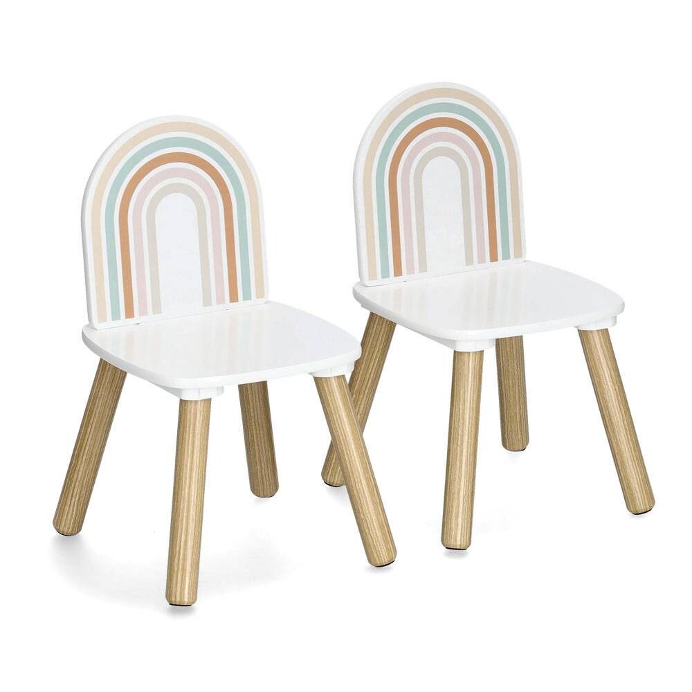 Zeller Kindertisch mit 2 Stühlen Rainbow bunt Kiefer B/H/T: ca. 55x55x45 cm
