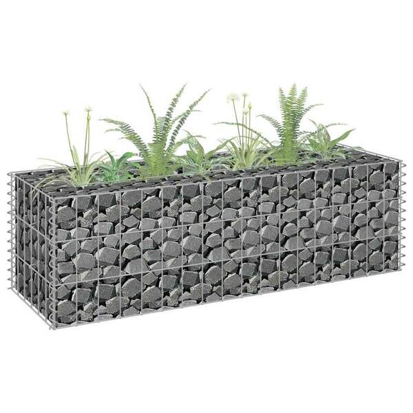Gabionen-Hochbeet silber Stahl B/H/L: ca. 30x30x90 cm