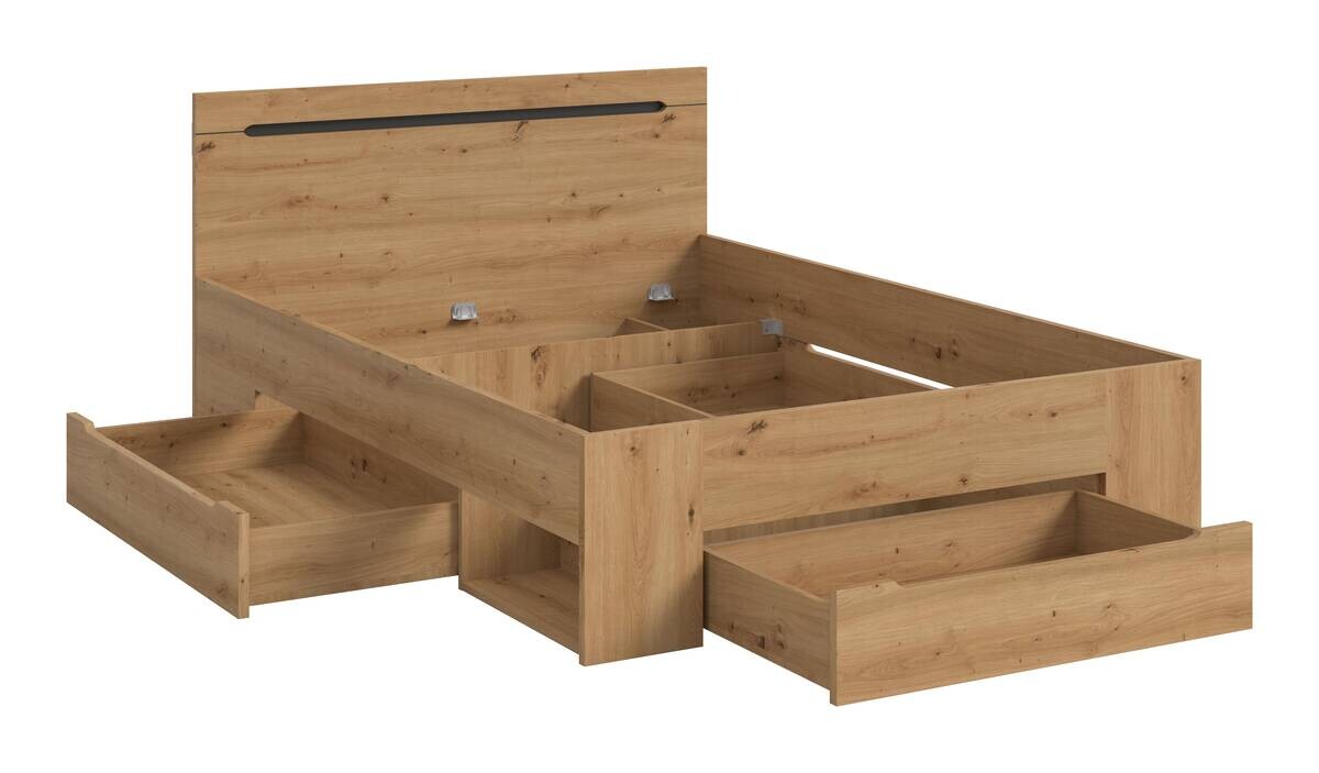 Bett CANU basaltgrau Artisan Nachbildung