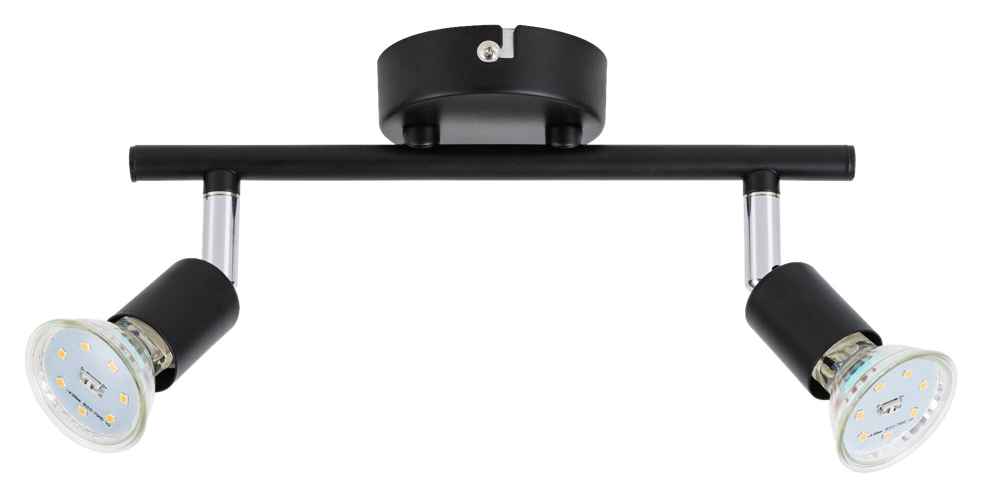 POCOline Spotbalken Boris schwarz B/H/L: ca. 10x8x25 cm 2 Brennstellen