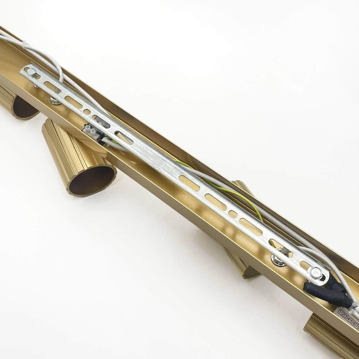 Lamkur Strahler Prisma gold Stahl B/H/L: ca. 6,5x16,5x117 cm 6 Brennstellen