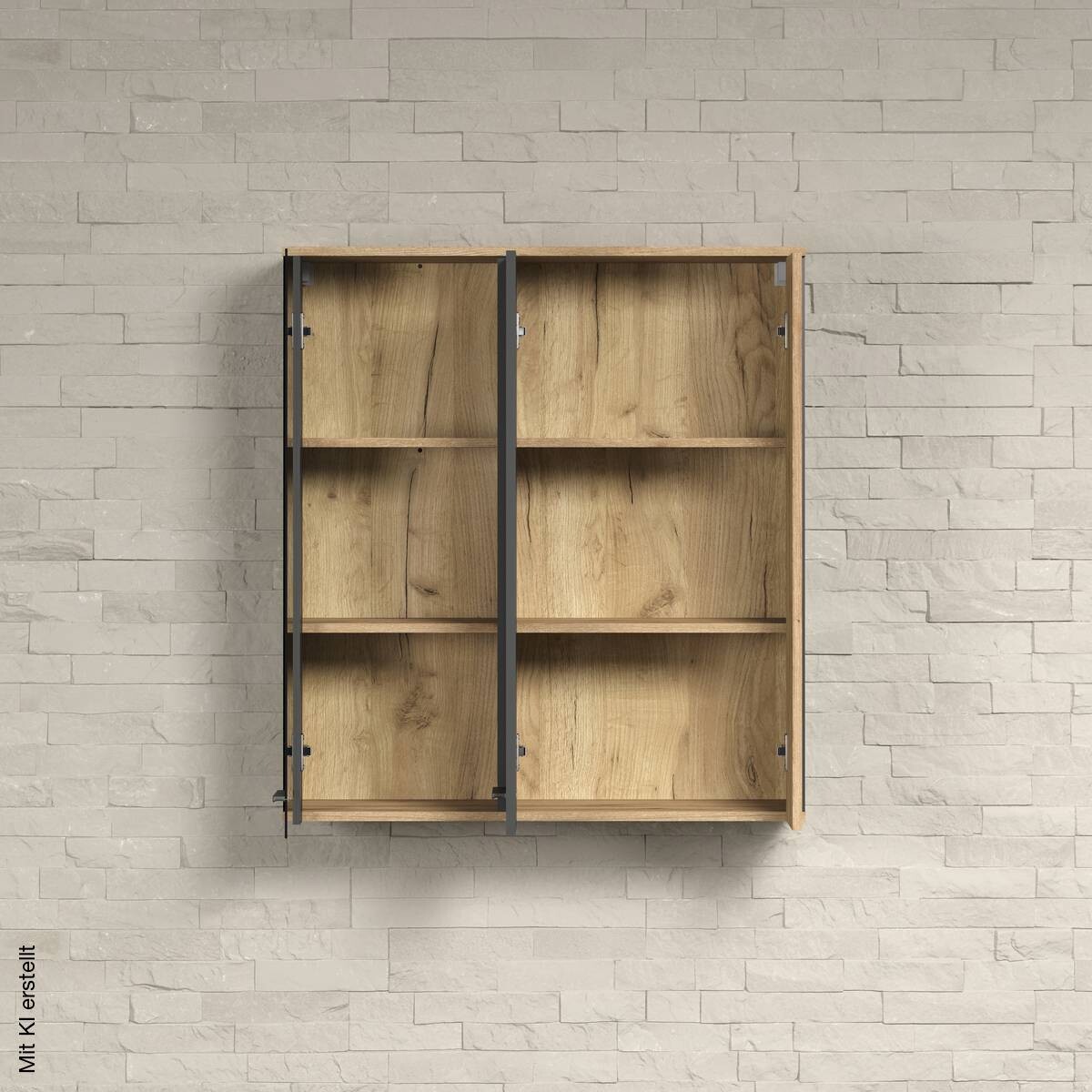 Hängevitrine Esteban anthrazit Eiche Evoke Coast Nachbildung B/H/T: ca. 90x99x34 cm