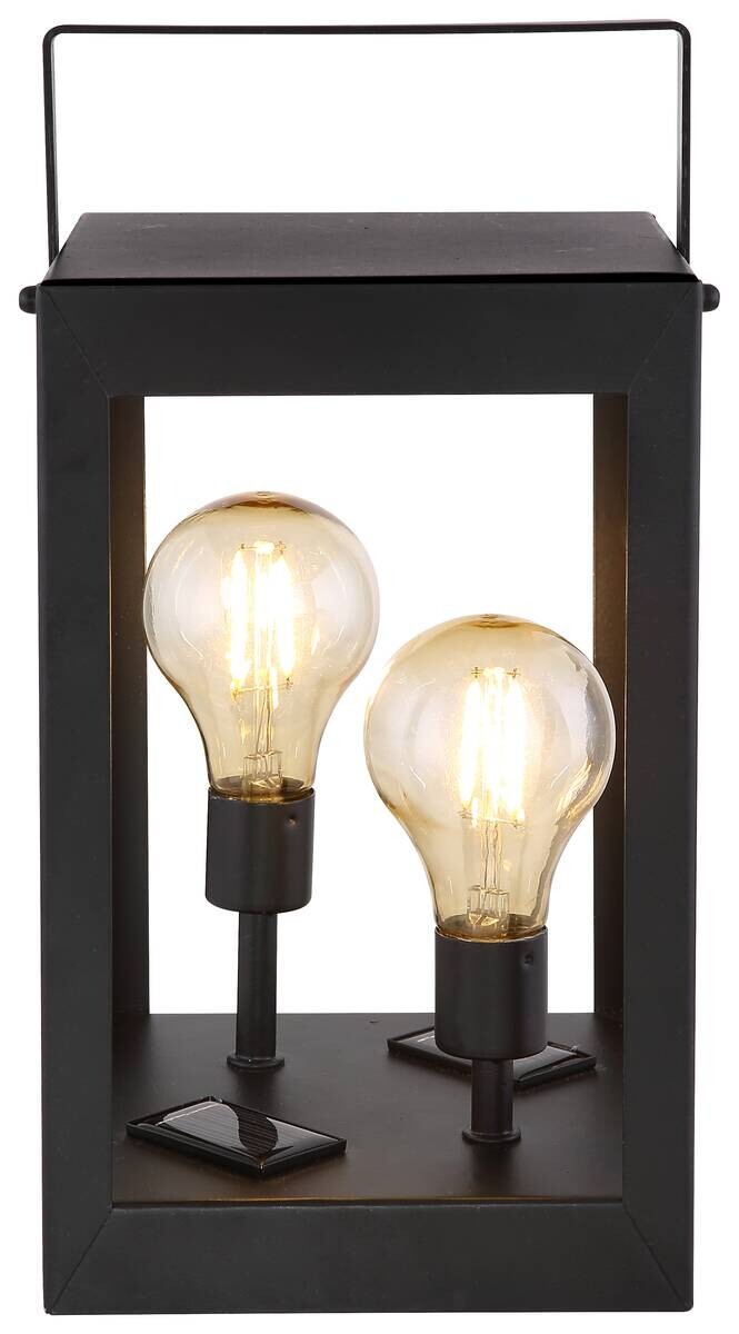 Solarleuchte schwarz Metall Kunststoff H: ca. 28 cm