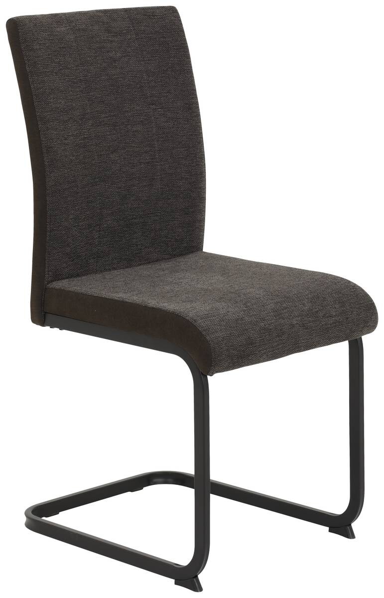 Stuhl 4er Set LINN braun schwarz Webstoff Metall B/H/T: ca. 43x92x52 cm