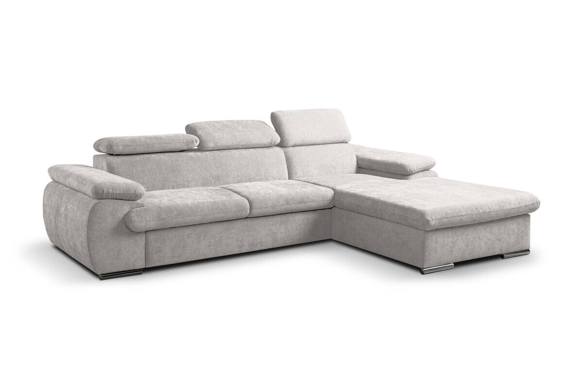 Ecksofa mit Bettfunktion und Bettkasten beige Polyester B/H/T: ca. 284x102x196 cm
