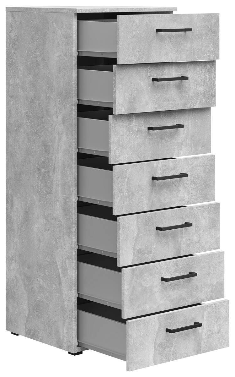 Kommode Multi-Stauraum Typ 18 Beton Optik B/H/T: ca. 45x115x40 cm