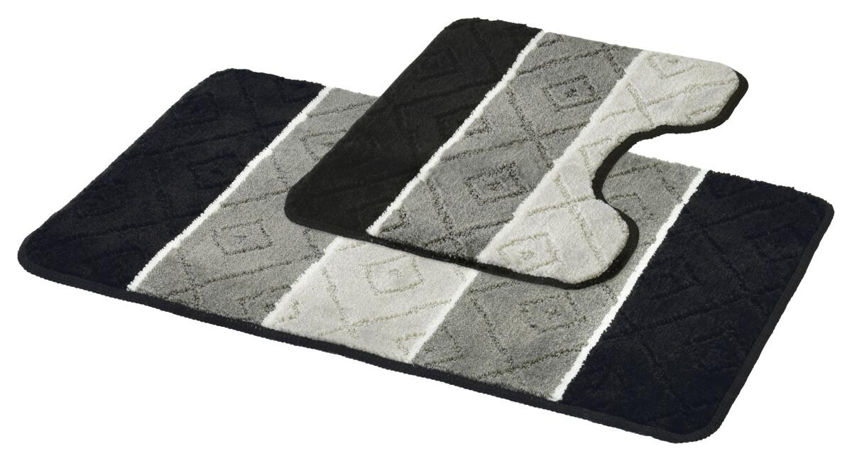 Sensation Badgarnitur Prisma anthrazit 100% Polypropylen B/L: ca. 50x80 cm