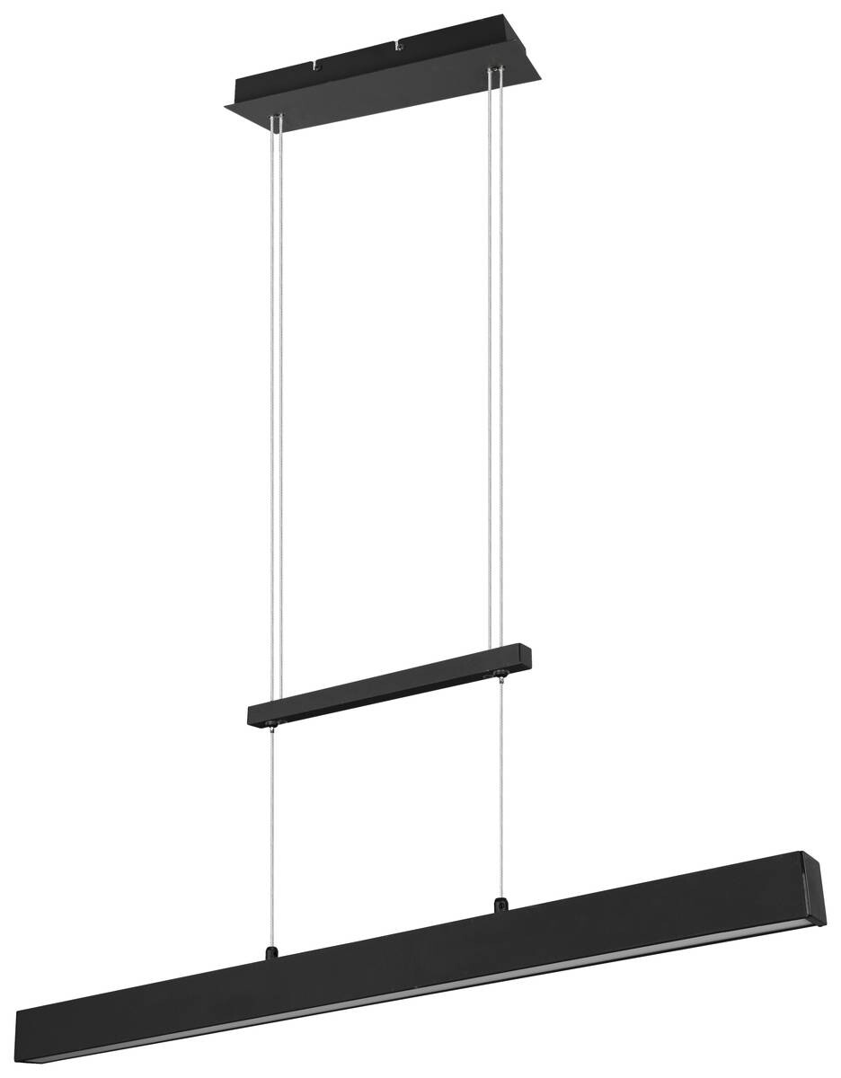 Reality Pendelleuchte Paros R32043132 mattschwarz Metall B/H/T: ca. 90x150x11 cm