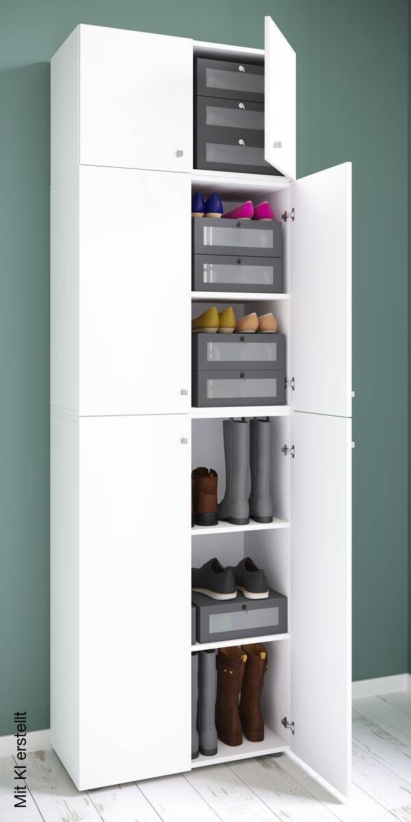 Schuhschrank Lona weiß B/H/T: ca. 70x223x39 cm