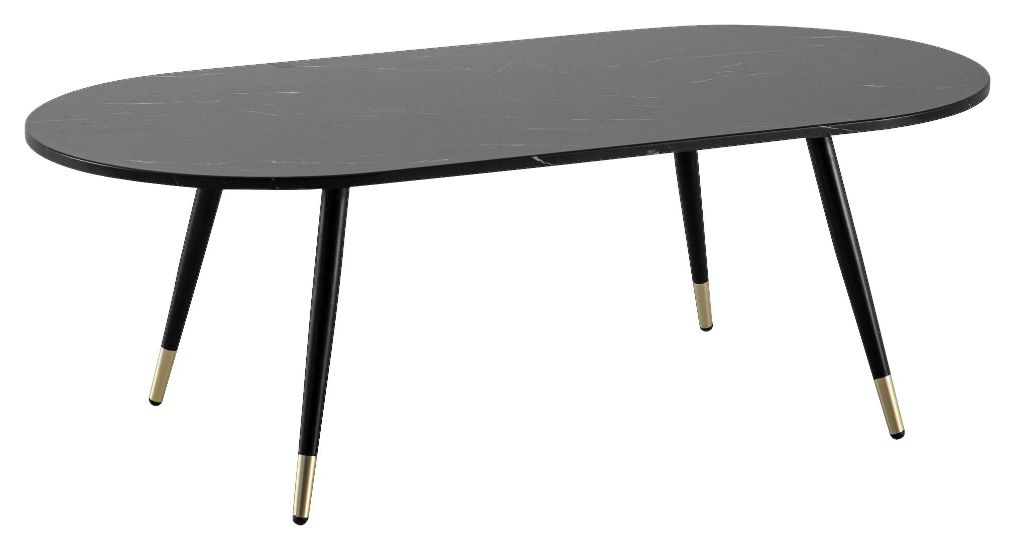 Wohnling Couchtisch schwarz Marmor B/H/T: ca. 120x42x60 cm