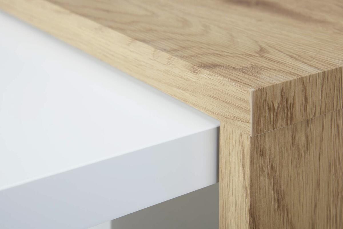 Couchtisch Joliet weiß Eiche Wild Nachbildung B/H/T: ca. 110x45x66 cm
