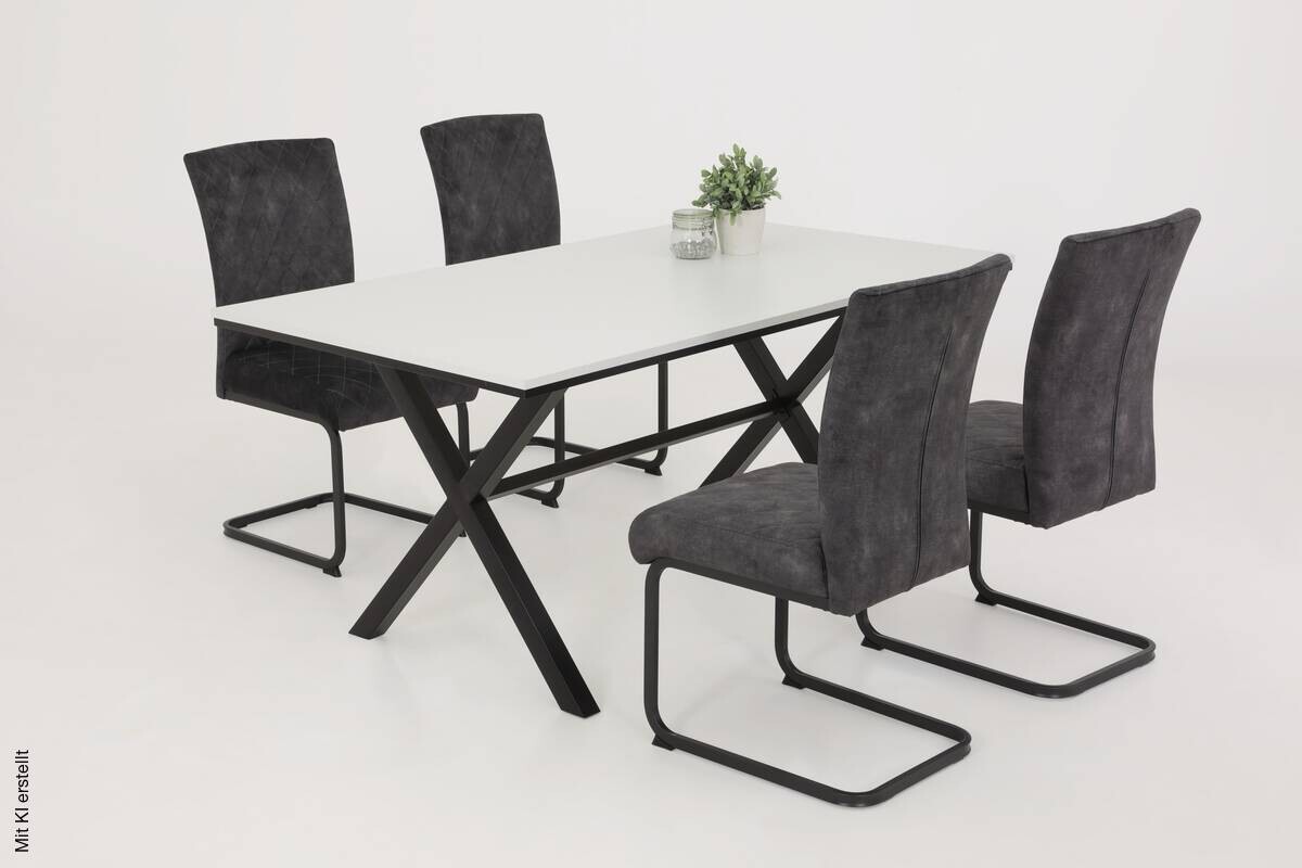 Schwingstuhl Rachel I, 2er-Set anthrazit Microfaser B/H/T: ca. 46x96x60 cm
