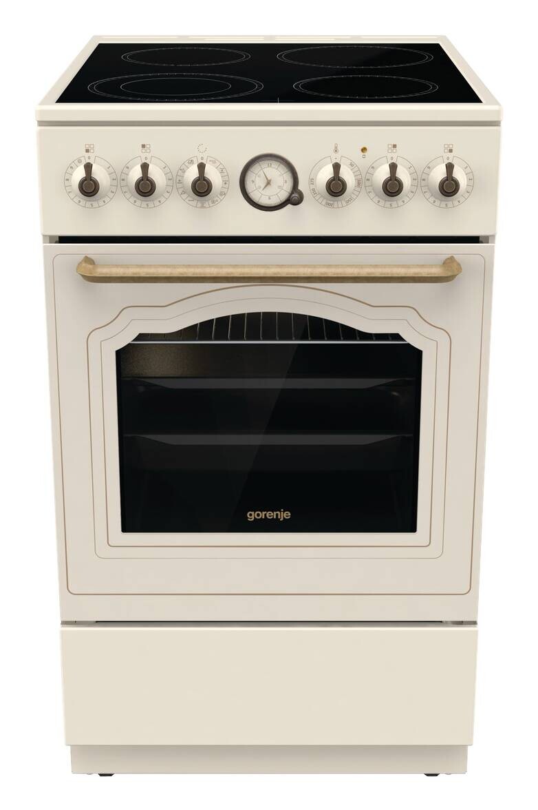 Gorenje Retro-Standherd 50cm mit Glaskeramikkochfeld GECS5B70CLI EEK: A Spektrum: A+++ bis D 70l Volumen creme B/H/T: ca. 50x85x59,4 cm