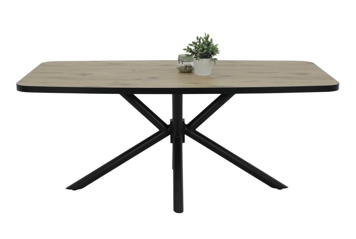 Esstisch Jana Oak Nachbildung schwarz B/H/T: ca. 180x76x100 cm