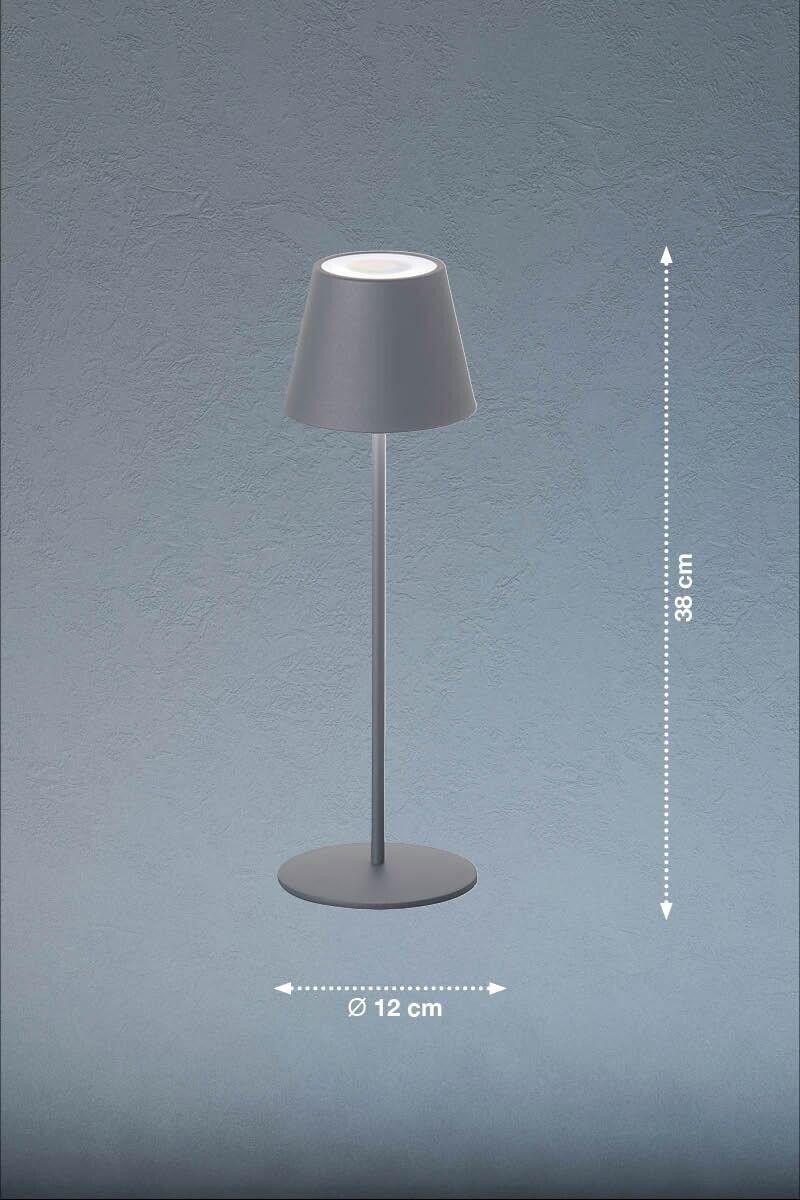 easy! by FHL Tischleuchte 850342 Cosenza grau Metall H/D: ca. 38x12 cm 1 Brennstellen